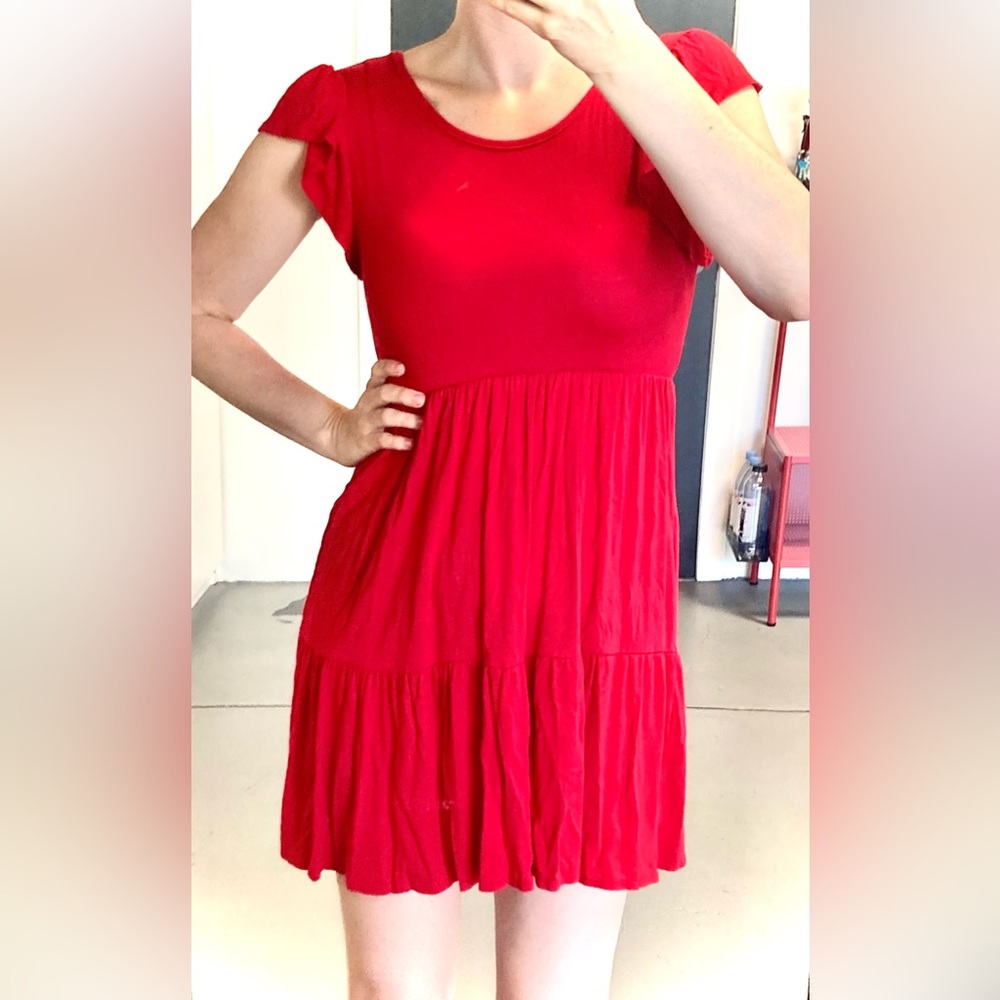 Red Ruffle Dress
